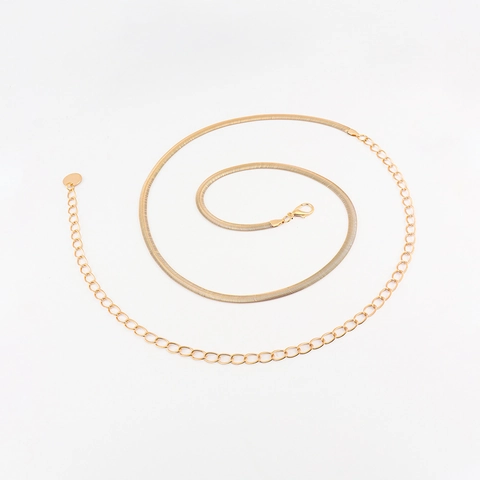 Catena in Vita da Donna in Metallo retrò Catena a serpente Regolabile Catena del Corpo Sexy da Spiaggia Oro Argento