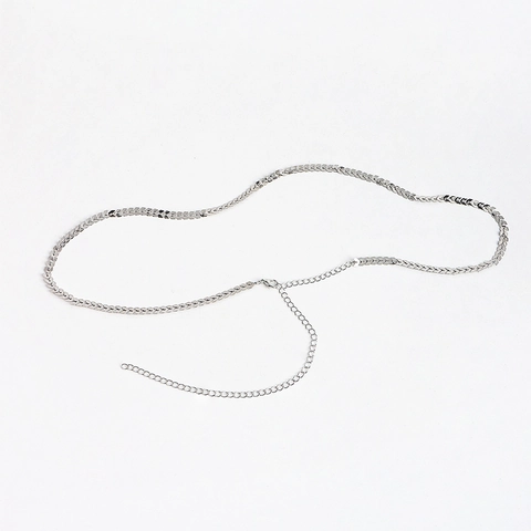 Catenina per il Corpo in Lega a Forma di V Argento Minimalista Catena a Vita Regolabile per Donna Gioielli da Spiaggia
