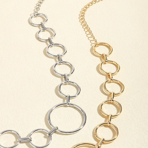 Catena in Vita a Cerchio in Metallo alla Moda per Donna Cintura per Abito in Lega Oro Argento Regolabile Gioielli con Catena Ombelicale Decorativa