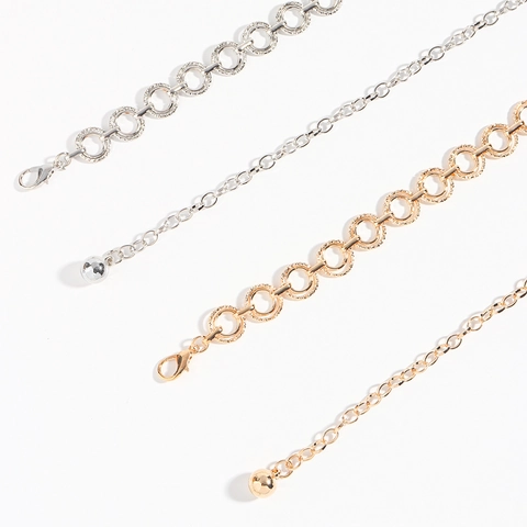 Cintura a Catena da Vita con Anelli in Metallo Geometrici Vintage da Donna Catena Decorativa Oro Argento per Vestito Festa