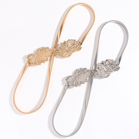Cintura a Catena Elastica in Metallo da Donna Foglia Rosa Geometrica Strass Catena da Vita per Abiti Matrimonio Cintura Decorativa