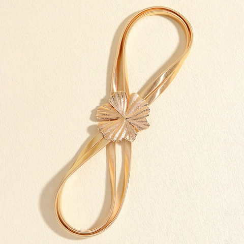 Cintura a Catena da Vita Elastica in Metallo Oro da Donna Con Fibbia Floreale Cintura Decorativa Regolabile per Abiti Festa