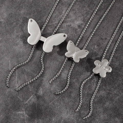 Women Adjustable Metal Butterfly Flower Waist Chain Belt Minimalist Silver Layered Long Necklace Fashion Multi-use Body Chain