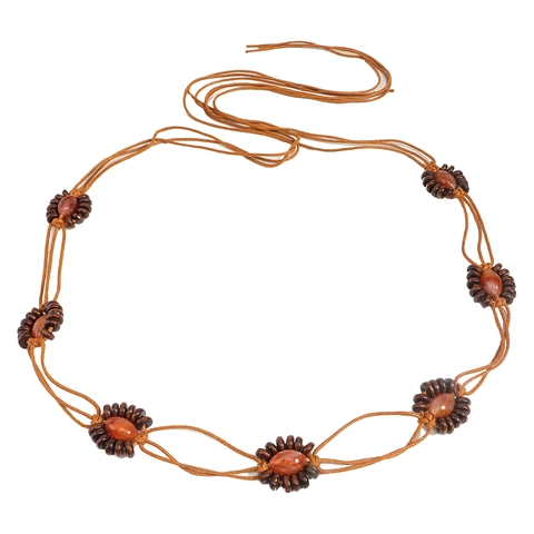 Catenina da Vita Intrecciata a Mano Boho per Donna Vintage Farfalla Perline in Legno Cintura Etnica Corda Regolabile Gioielli