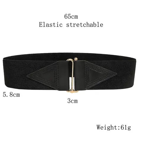 Cintura a Corsetto Elastica Minimalista da Donna in Pelle PU Decorativa Cintura in Vita Moda Cintura Larga per Abito Gonna