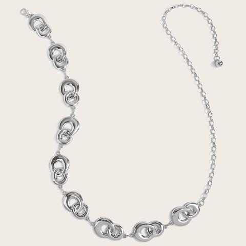 French Elegant Metal Waist Chain For Women Interlocking Rings Adjustable Dress Belt Gold Silver Plated Jewelry Accessory