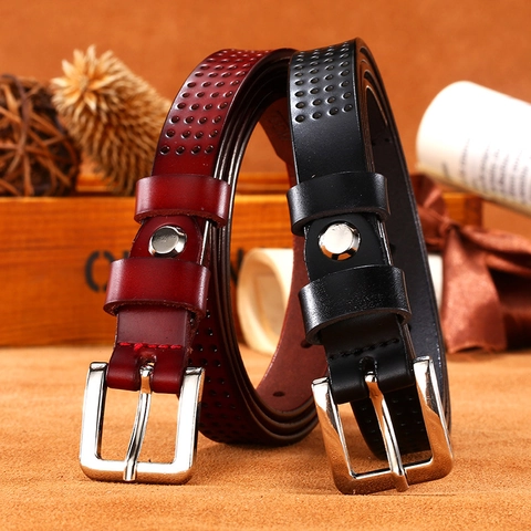 Damen Vintage Ausgehöhlt Gürtel Spaltleder Legierung Dornschließe Mode Hüftgurt Jeans Dekoration Accessoires