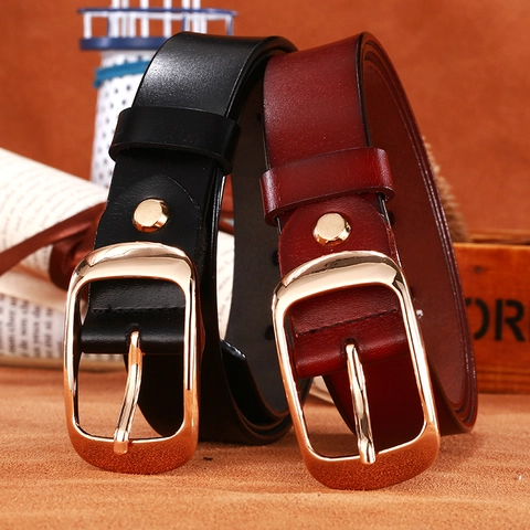 Ceinture pour Femmes en Cuir de Vachette Croûte Boucle à Ardillon en Alliage à la Mode pour Jeans Robe Accessoire Polyvalent