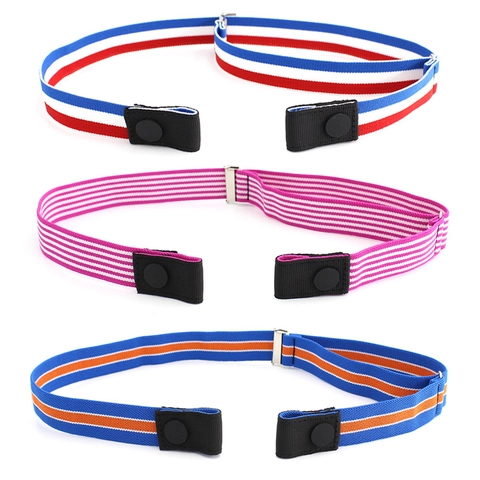 Verstelbare Onzichtbare Elastische Riem Zonder Gesp Voor Dames Heren Gestreept Effen Kleur Stretch Tailleband Riem
