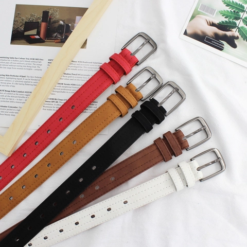 Women's Vintage Matte Synthetic Leather Belt Minimalist Solid Color Wide Waistband With Metal Pin Buckle Retro Decorative Belt