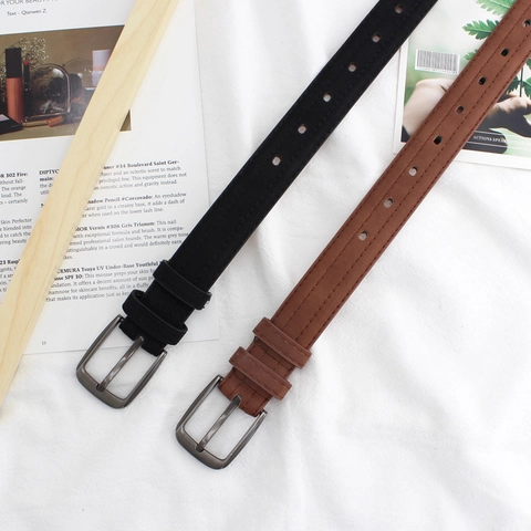Women's Vintage Matte Synthetic Leather Belt Minimalist Solid Color Wide Waistband With Metal Pin Buckle Retro Decorative Belt
