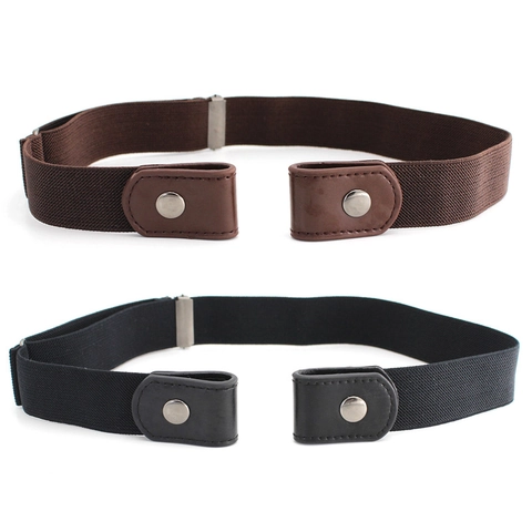 Cintura Elastica Invisibile Senza Fibbia Per Donna Uomo Bottone a Pressione Regolabile Cintura In Tela Per Jeans Casual Decorazione Floreale