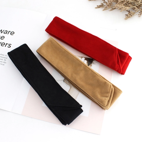 Women Woolen Coat Belt With Resin Buckle Bow Tie Decorative Wide Waist Strap Solid Color Fashion Trench Coat Accessories