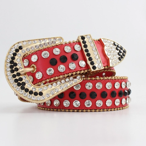 Lussuosa Cintura in Pelle PU con Strass Intarsiati in Stile Western da Donna Cintura Elastica con Fibbia Lucida per Jeans Festa