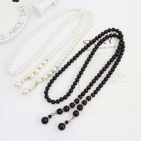 Elegante Catena da Vita in Perle Artificiali per Donna Fibbia in Lega con Strass Cintura Elastica con Perline per Abito Matrimonio