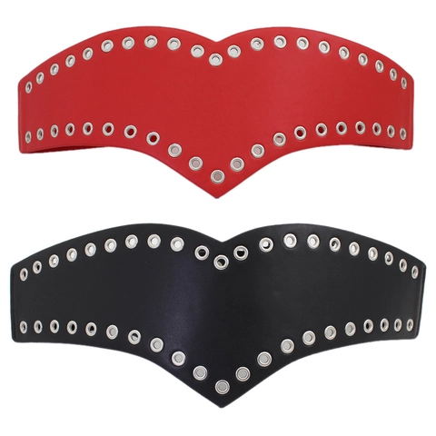 Ceinture Corset Large Élastique pour Femmes Mode Oeillets Métalliques Ceinture de Taille Extensible Décorative Style Punk