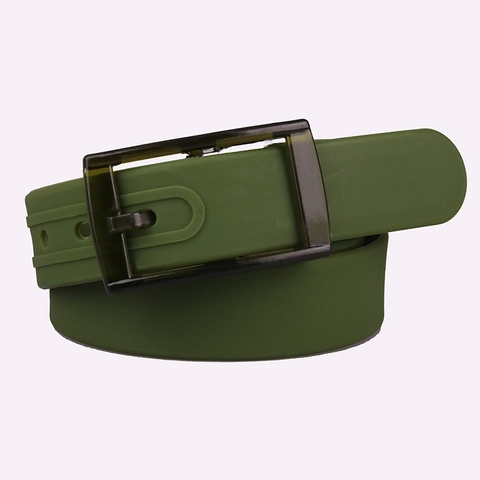 Unisex TPE Casual Belt With Plastic Pin Buckle Metal Free Candy Color Waterproof Adjustable Fashion Belt For Men Women
