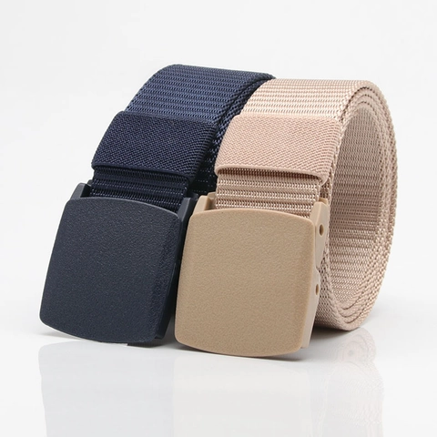 Ceinture Tactique en Nylon Avec Boucle en Plastique Pour Hommes Femmes Réglable Extérieur Style Militaire Respirant Ceinture en Toile