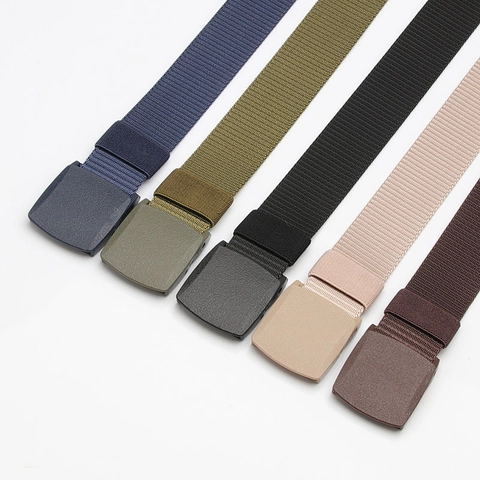 Ceinture Tactique en Nylon Avec Boucle en Plastique Pour Hommes Femmes Réglable Extérieur Style Militaire Respirant Ceinture en Toile