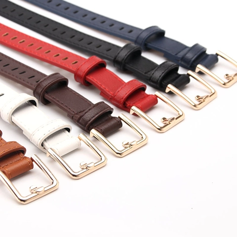 Damen Mode Kunstleder Schmaler Gürtel Koreanischer Stil Hohl Design Taillengürtel Mit Goldener Legierung Schnalle Für Kleider