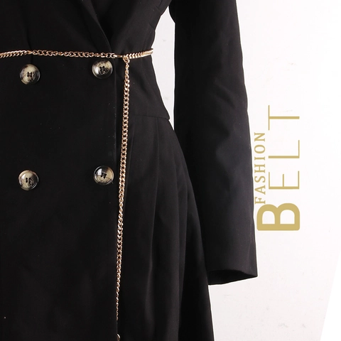 Cintura a Catena in Alluminio Oro da Donna Cintura a Maglie Regolabile per Abiti Maglioni Moda Stile Ins Accessori Gioielli Decorativi