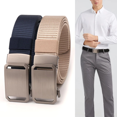 Cintura Tattica in Nylon da Uomo Fibbia Automatica in Lega Fettuccia Inspessita Escursionismo Casual Regolabile Accessorio Maschile