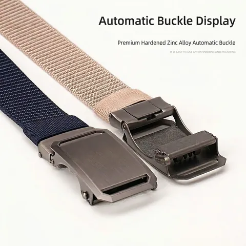 Cintura Tattica in Nylon da Uomo Fibbia Automatica in Lega Fettuccia Inspessita Escursionismo Casual Regolabile Accessorio Maschile