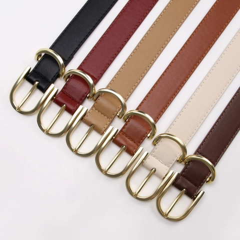 Cintura da Donna in Similpelle Con Fibbia ad Ardiglione in Lega Minimalista Cintura Versatile per Jeans Moda Pendolare