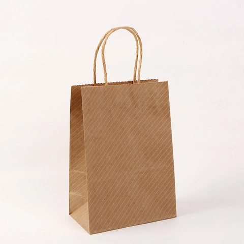 Geschenktüten Aus Kraftpapier Mit Griffen Geometrisch Bedruckte Wellen Punkte Streifen Muster Für Hochzeitsfeiern Verpackung