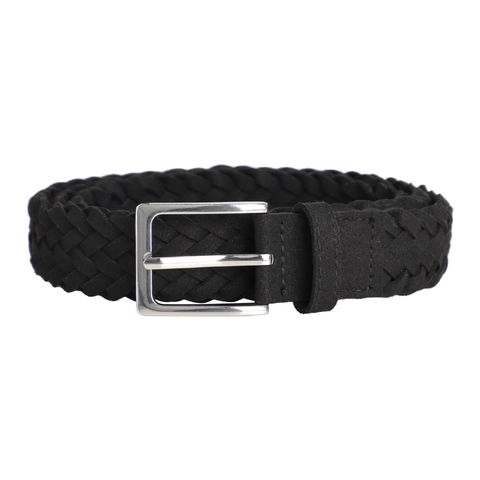 Cintura in Pelle PU Intrecciata a Mano Vintage per Uomo Donna Moda Cinturino Intrecciato Con Fibbia ad Ardiglione in Lega Argento