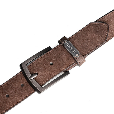 Men's Vintage PU Leather Belt With Alloy Pin Buckle Retro Frosted Waistband Casual Fashion Decorative Jeans Trouser Strap