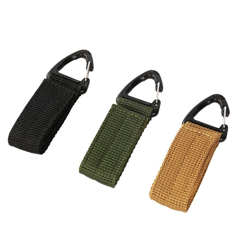 Tactical Polyester Webbing Backpack Buckle Hook Triangle Plastic Carabiner Multifunctional Outdoor Key Ring For Camping Hiking Gear
