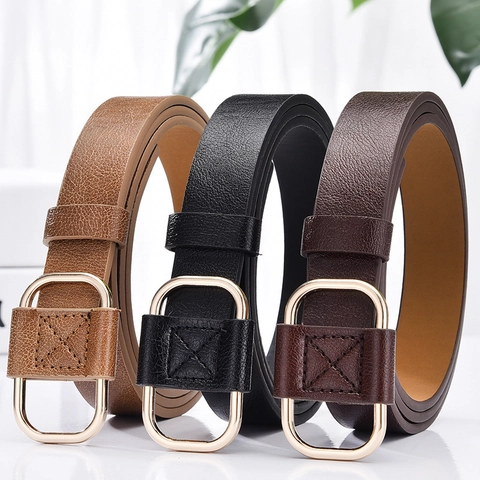 Cintura da Donna Minimalista in Pelle PU Con Fibbia in Lega Senza Fori Grana Litchi Per Jeans Quotidiano Decorativa