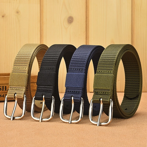 Damen Schmaler Geflochtener Canvas Gürtel Mit Legierung Dornschließe Lässig Outdoor Taktische Taille Strap Für Jeans Kleid