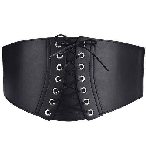 Cintura a Corsetto Elastica Larga Vintage da Donna Elegante Stringata Tripla Fibbia Ricamata Cintura Modellante per Vestito Camicia Accessori
