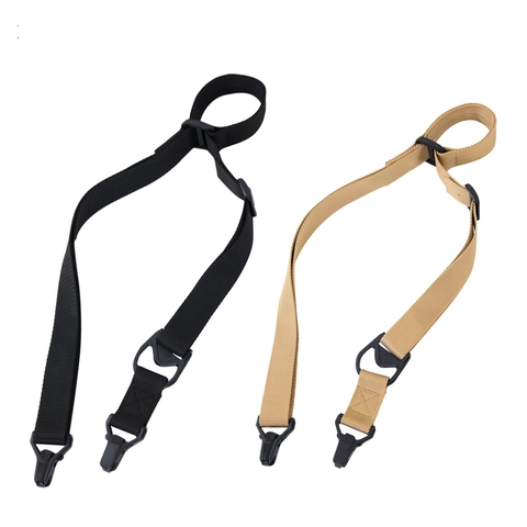 Adjustable Two Point Tactical Mission Sling For Outdoor Training Durable Nylon Webbing Mission Rope With Quick Release Hooks