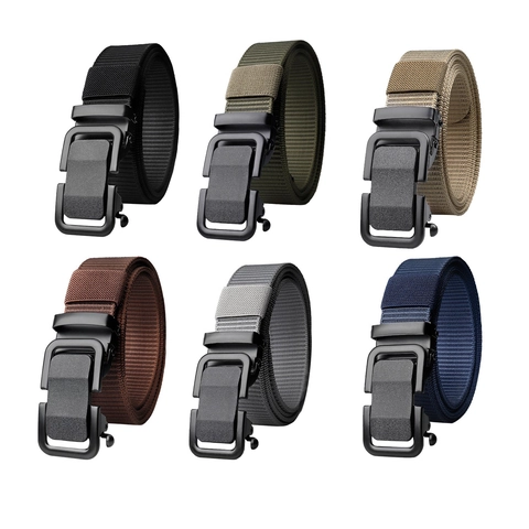 Cintura Tattica in Nylon da Uomo Resistente Fascia in Fettuccia per Esterno Con Fibbia Automatica in Ferro Liscio Stile Militare