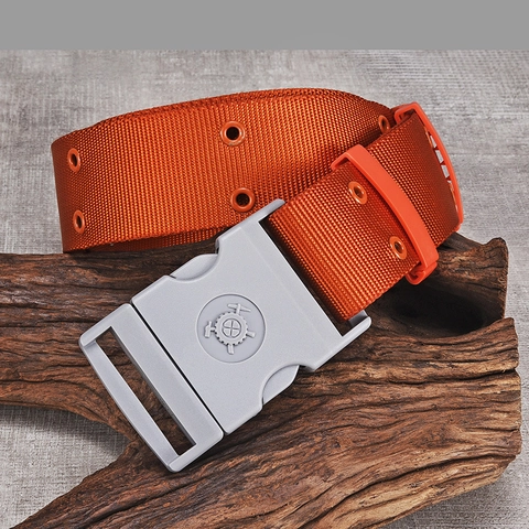Cintura Tattica in Tela Resistente Fibbia a Sgancio Rapido in Lega per Soccorso Stradale Industriale Intrecciata Arancione Unisex