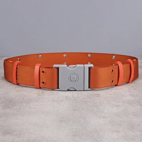 Cintura Tattica in Tela Resistente Fibbia a Sgancio Rapido in Lega per Soccorso Stradale Industriale Intrecciata Arancione Unisex