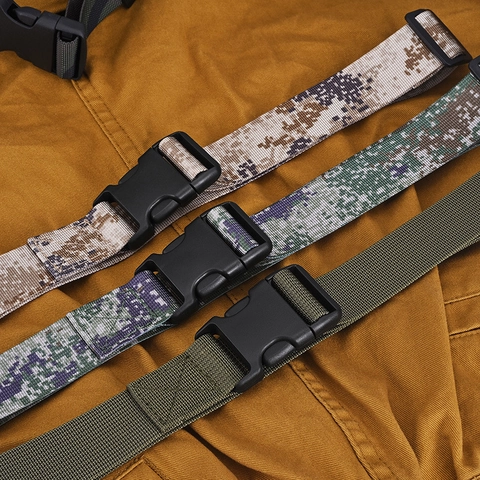 Unisex Kids Youth Tactical Canvas Belt Plastic Quick Release Buckle Camouflage Sport Outdoor Student Simple Waistband