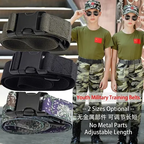 Cinturón Táctico de Camuflaje para Niños Cinturón de Lona Ajustable Con Hebilla de Liberación Rápida de Plástico para Niños