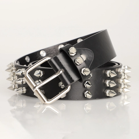 Punk Rock Nieten Gürtel Für Damen Herren Y2K Heavy Metal Stachel PU Leder Taillengürtel Goth Streetwear Mode Jeans Gürtel