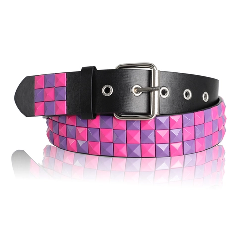 Cintura con Borchie a Piramide Punk Y2K Donna Uomo Pelle PU Fatta a Mano Rock Gothic Accessorio Vita Fibbia Argento Cinturino Decorativo