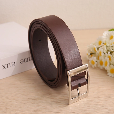 Men Minimalist Faux Leather Belt With Alloy Pin Buckle Classic Business Casual Waistband For Jeans Suit Daily Wear Accessory