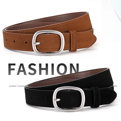 Cintura in Pelle PU con Texture Scamosciata Vintage per Donna con Fibbia ad Ardiglione Argento Cintura Leopardata per Jeans Quotidiana