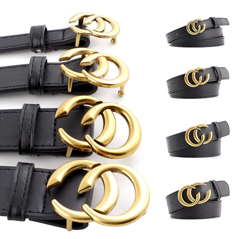Mode Retro Gürtel Mit Ineinandergreifender Schnalle Für Damen Herren PU Leder Taillengürtel Goldene Buchstabenschnalle