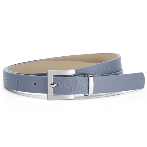 Women Minimalist Faux Leather Belt With Silver Alloy Buckle Sophisticated Solid Thin Waist Belt For Jeans Dresses Daily Casual