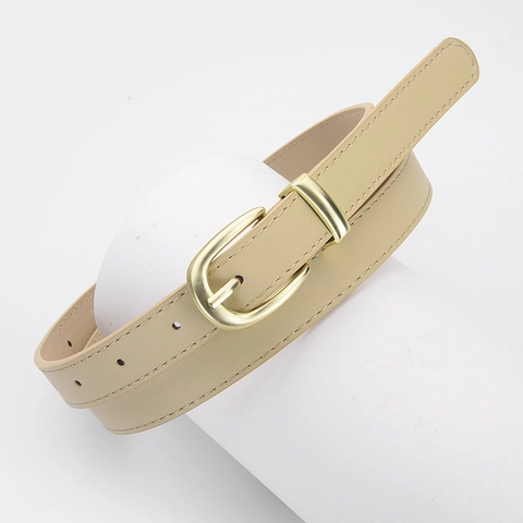 Women Retro PU Leather Thin Belt With Gold Alloy Pin Buckle Minimalist Solid Color Waistband For Jeans Dress Ladies Decorative Belt