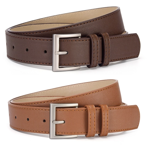 Cinturón Minimalista de Cuero PU para Mujer Con Hebilla de Pasador de Aleación Cuadrada para Jeans Pantalones Casuales Cinturón de Cintura Ajustable Color Sólido