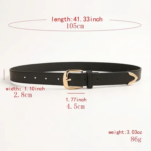 Cintura in Pelle PU Vintage da Donna Fibbia ad Ardiglione Dorata Retro Cinturino Bohemien per Abiti Jeans Accessorio Casual